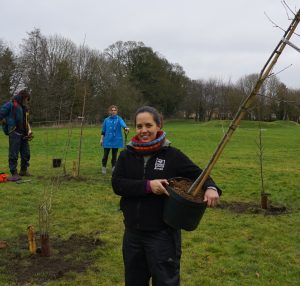 Staff and volunteers from our community action for nature team planting trees in Pennyquick Park